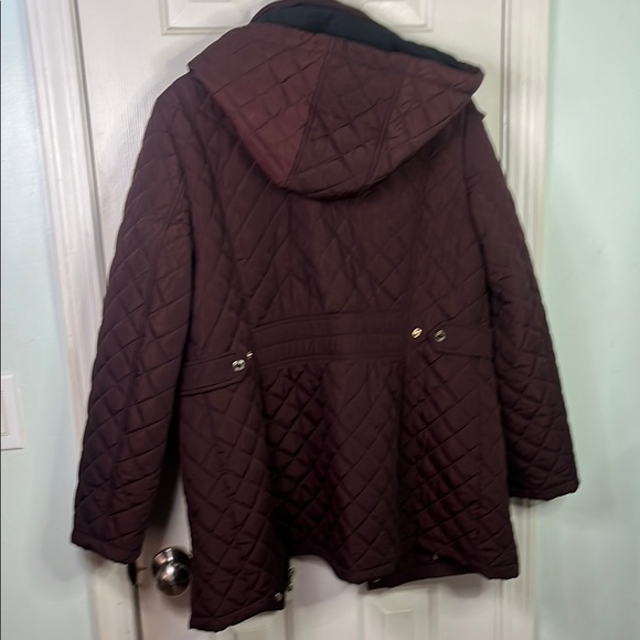 Calvin Klein Women's Quilted Ski Jacket - Rich Burgundy - Picture 4 of 11